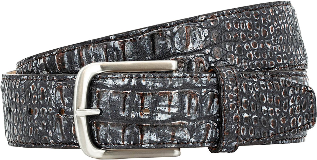 LINDENMANN leren heren riem - grijs