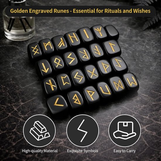 Elder Futhark rune stenen set van 25 stuks van lapis lazuli voor mystiek, meditatie en magie met genezende eigenschappen — afbeelding 3