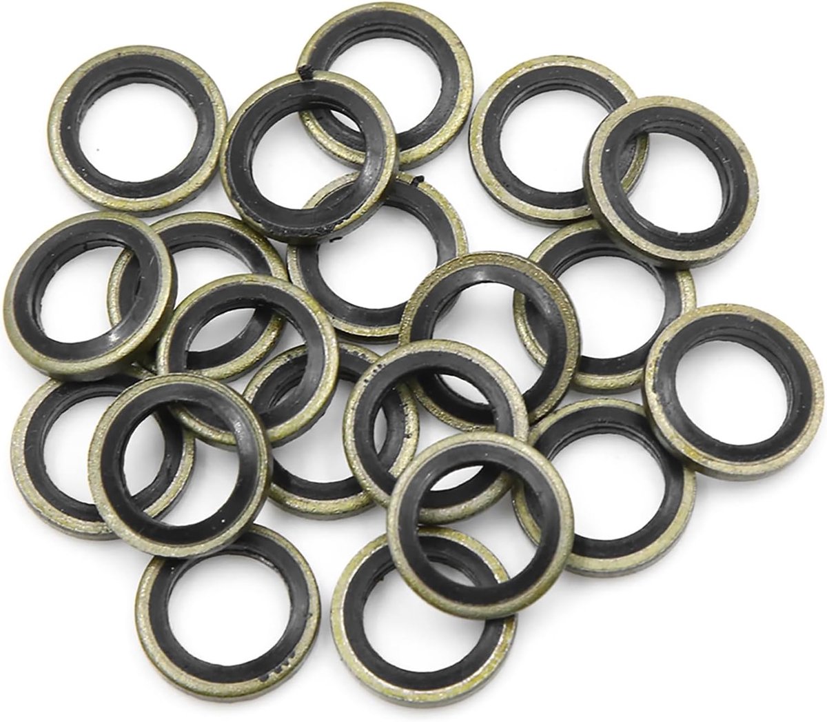 Motorolie-knijpafdichtingen, 10 mm, ID, 16 mm, OD, afvoerschroefafdichtingen voor auto's, aluminiumlegering, brons, set van 20 stuks