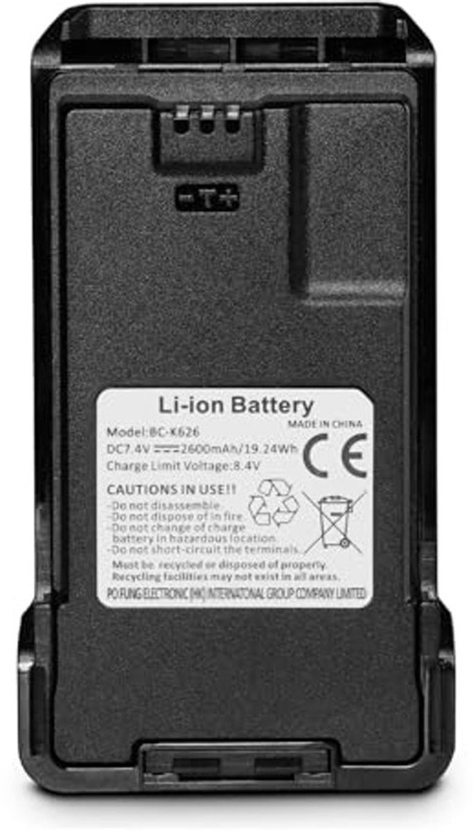 Oplaadbare Li-ion batterij 2600 mAh voor bidirectionele radio's met USB-C