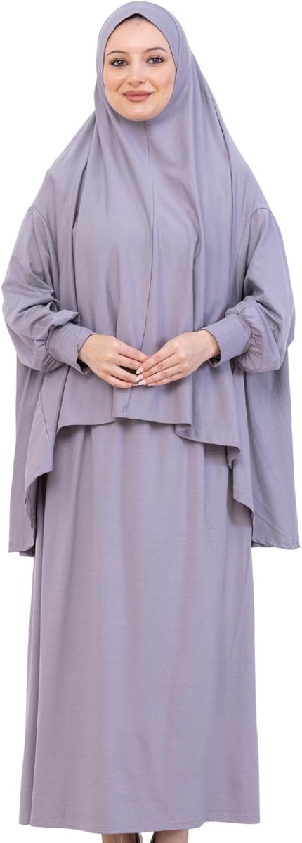 Islamitische Abaya Hijab-set, lange Turkse katoenen gebedsuitrusting, islamitische kleding voor Ramadan