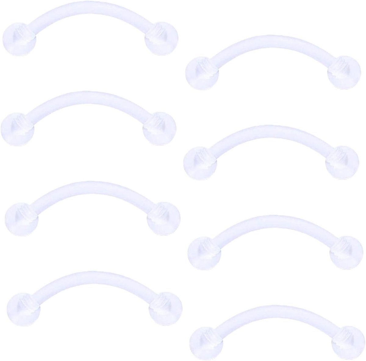 Barbells Retainer 16G Plastic Wenkbrauw Lip Helix Tragus Rook Bars 6-12mm Acryl Bioflex Piercing