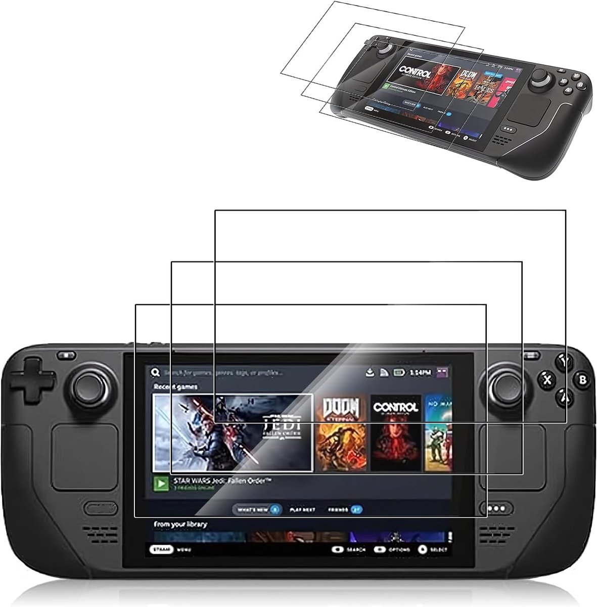 Voor Steam Deck OLED geharde glazen screen protectors - hoge transparantie, luchtbelvrij, krasbestendig, vingerafdrukbestendig (verpakking van 3)