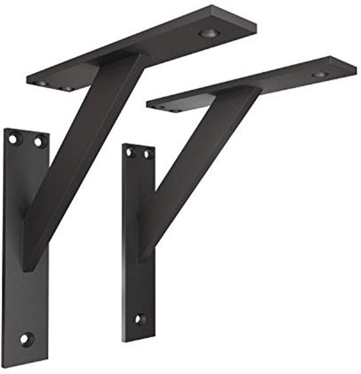 Wandbeugels voor planken - 2 stuks - 180x180 mm - Aluminium - Zwart - Modern ontwerp