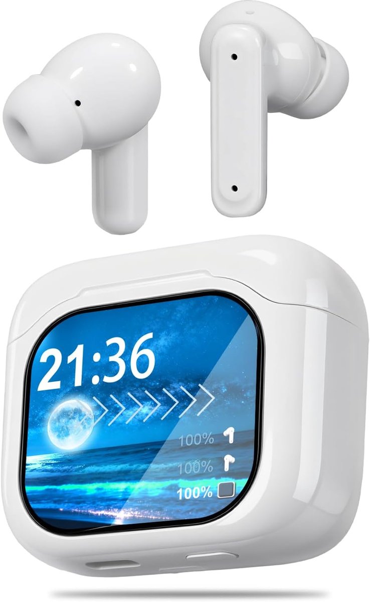 Bluetooth-hoofdtelefoon met touchscreen, in-ear hoofdtelefoon, draadloos