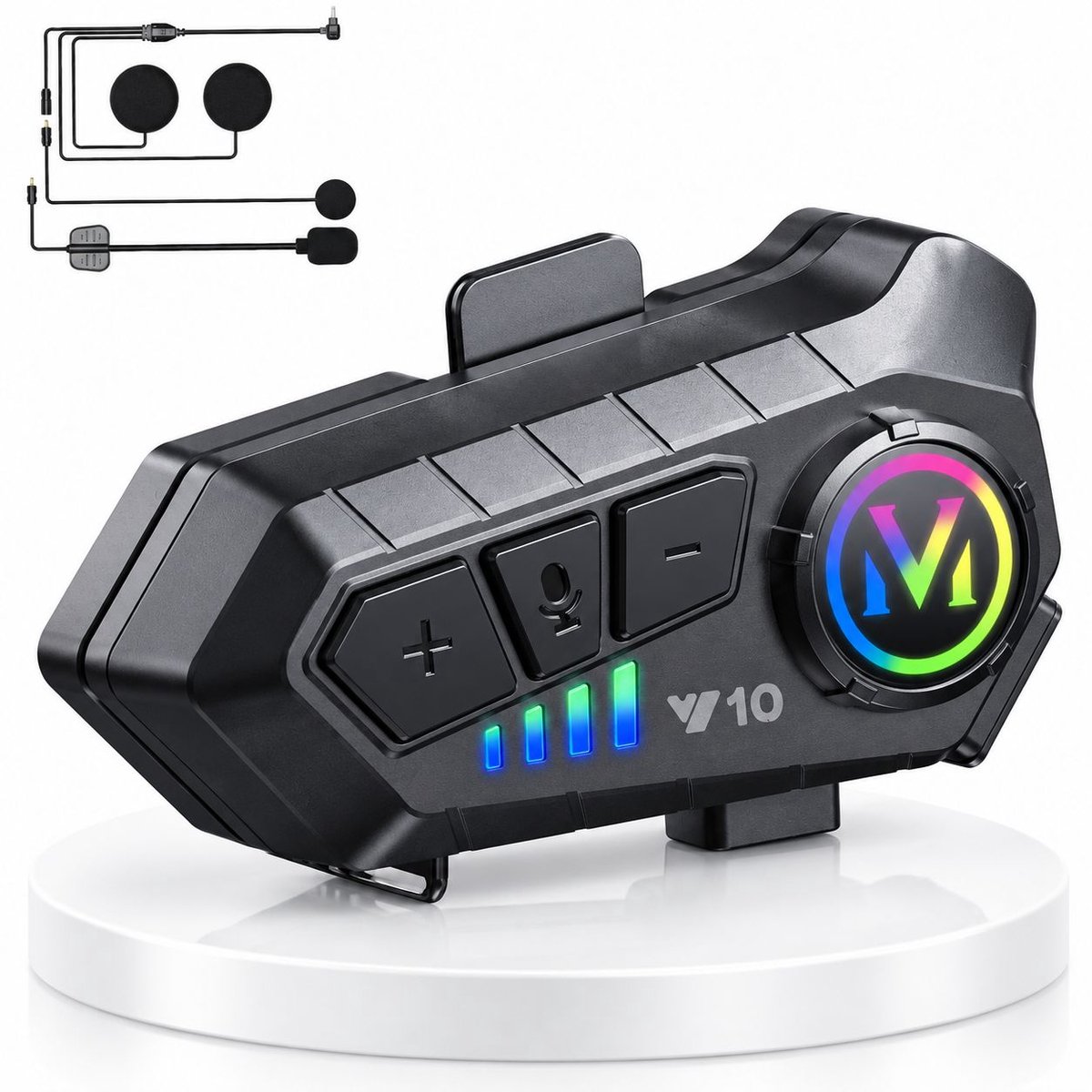 VHV - Motorhelm Headset Bluetooth - Met Microfoon voor Helm - Motor Accessoires - Oortelefoon - Waterdicht