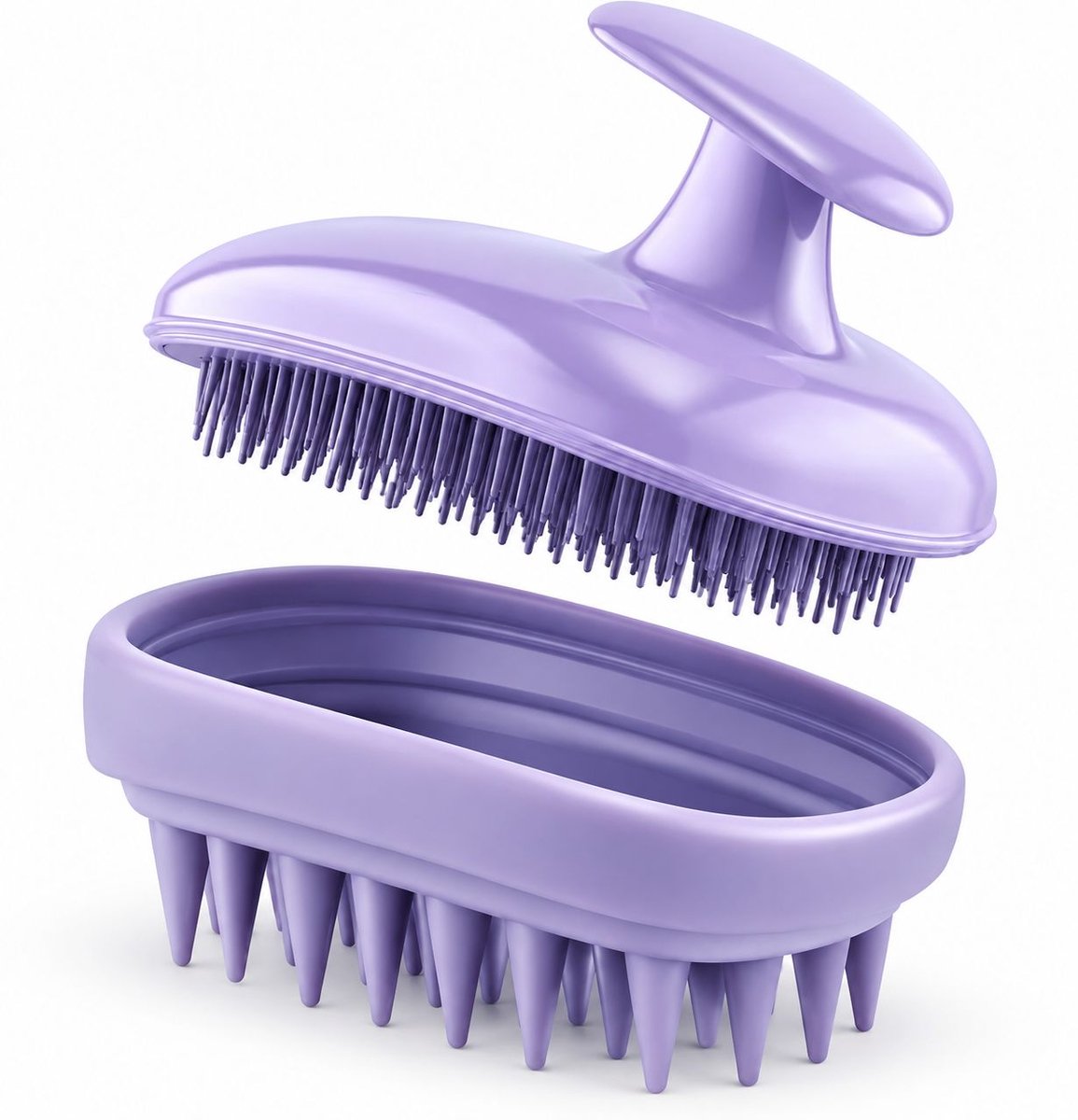 VHV - Siliconen haarborstel - 2-in-1 hoofdhuid massage borstels - Hoofdhuid scrub - Anti roos shampoo borstel - Scalp massager - Exfoliërende borstel voor hoofdhuidreiniging & haargroei - Voor alle haartypen