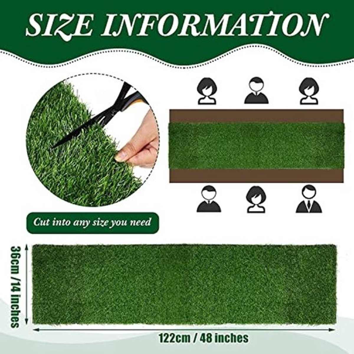 Kunstgras Tafelloper 36 cm x 122 cm - Faux Gras Tafelkleed Voor Bruiloft, Verjaardag, Voetbal Thema Decoratie