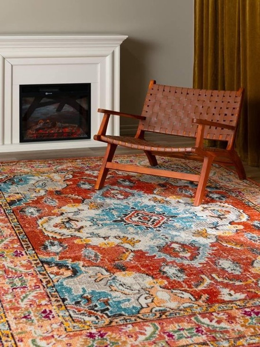Modern Kortpolige Vloerkleed 200 x 300 cm - Oranje - Perfect voor Woonkamer, Slaapkamer, Keuken en Kantoor