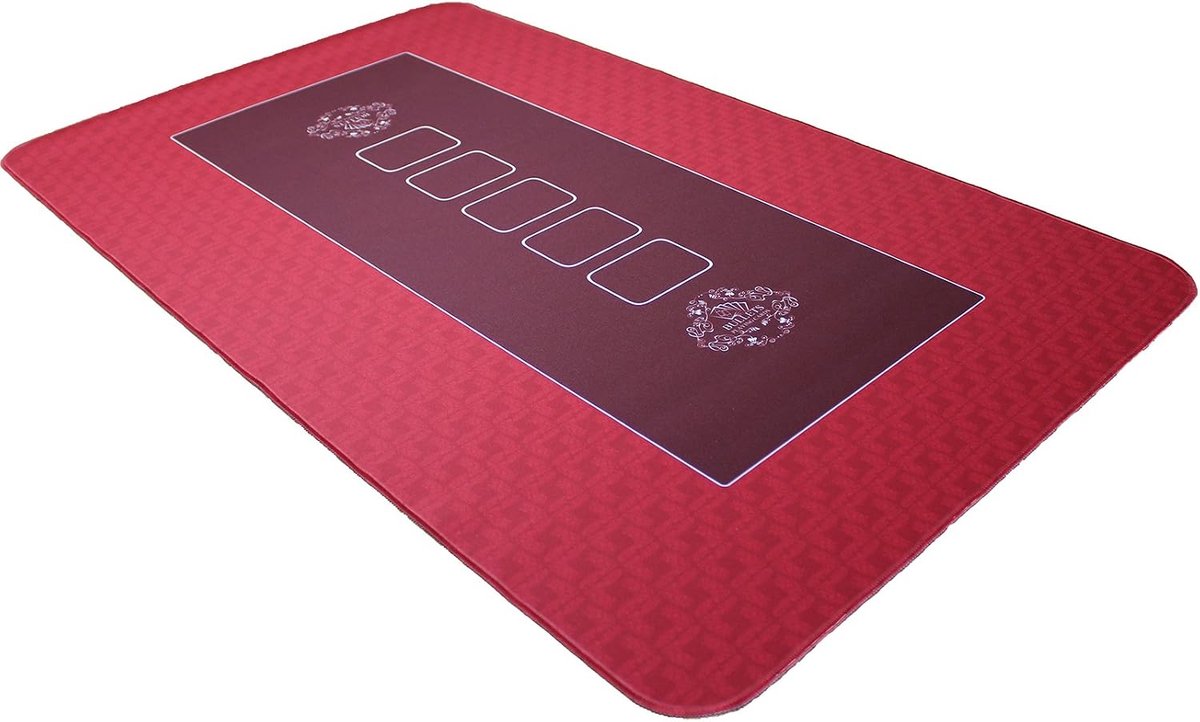 Playing Cards, Professionele pokermat rood in 100 x 60 cm eigen pokertafel, Deluxe pokerdoek, pokertapijt, pokertafelkleed, ideaal als