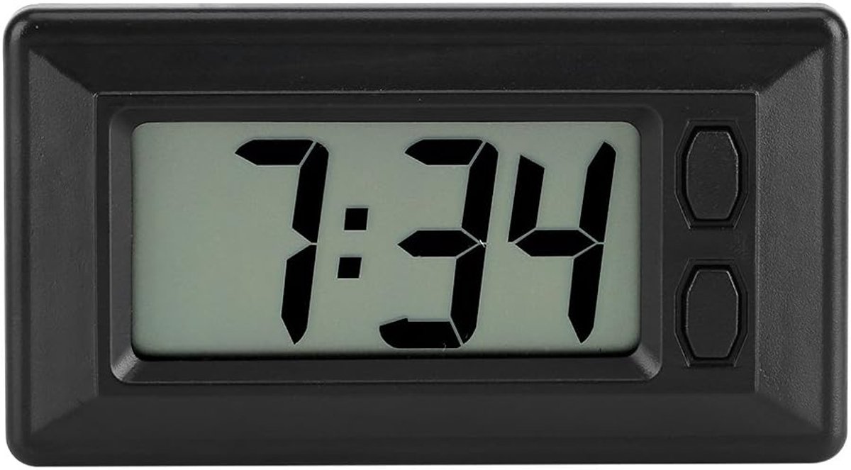 Orloge Minimum Dashboard Klok Voor Voertuig Ultradunne Met Lcd-Kleefpad Digitaal Datum Tijd Kalender Display Voor, Home Office Auto Dashboard