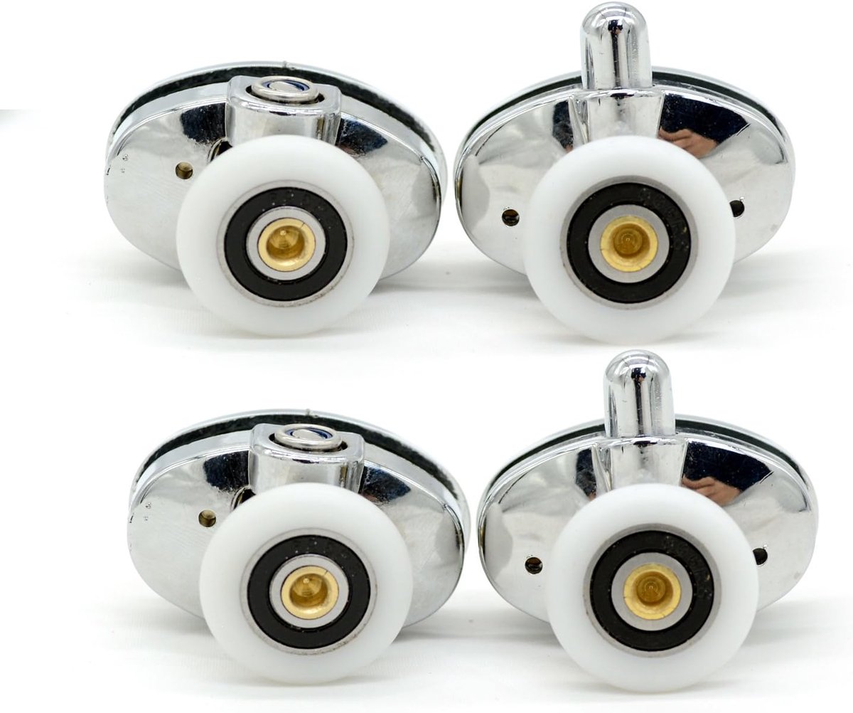 Set van 4 ovale douchedeurlagers - 23 mm