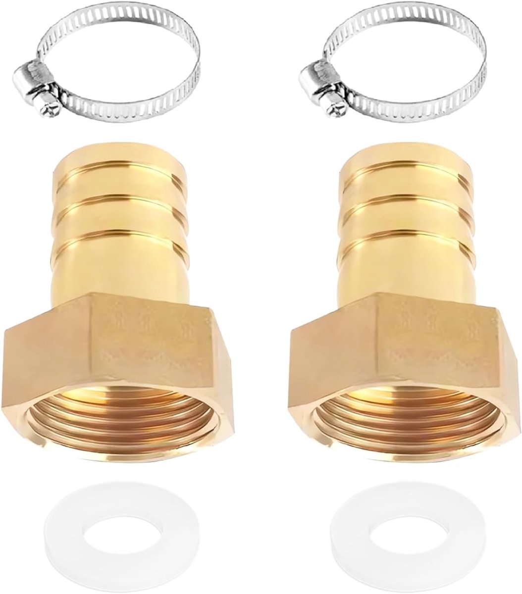 2 Stuks Messing Slanguitgang 1 Inch, 1" IG x 25mm Slang Schroefaansluiting voor Tuin en Waterbeheer