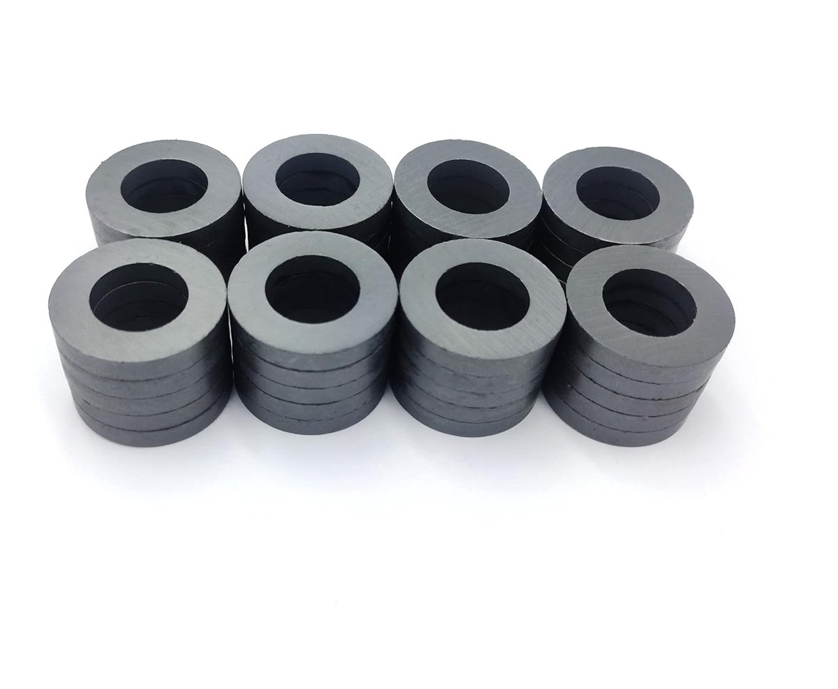 Ringmagneten met gaten, donutmagneten met ronde schijf, 32 mm, voor koelkast, wetenschappelijke projecten, knutselen, rond het bureau (40 stuks)