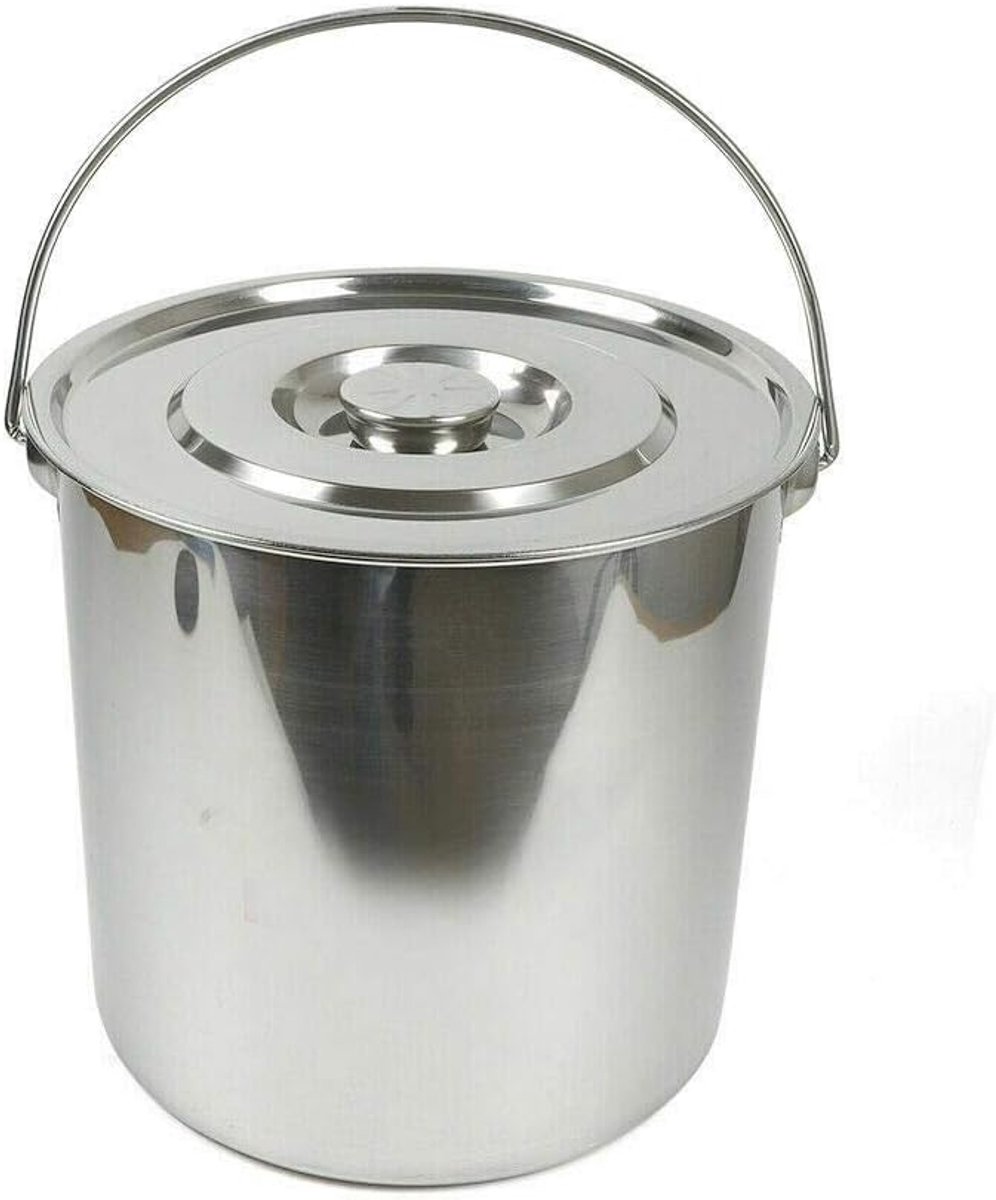 20L roestvrij stalen emmer wateremmer 29cm hoogte emmer met deksel voor keuken