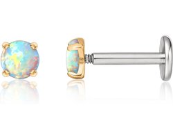 Limerencia 18G titanium traguspiercing, 2 stuks medische lippiercing, labret-steker hypo-allergene helix piercing oor voor navel tong wenkbrauw lip septum neus oor piercing