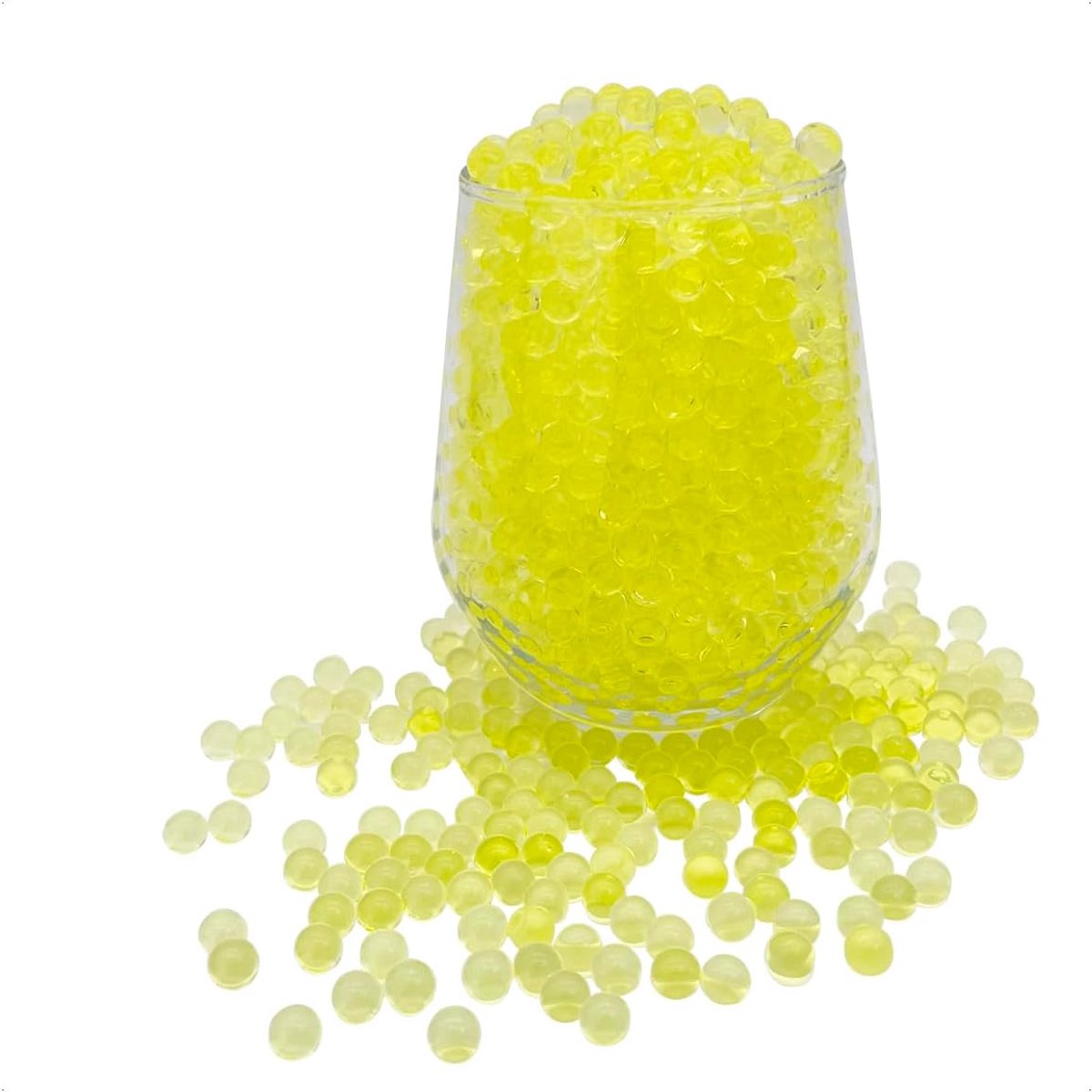 20000 stuks, watergelgrond, gele waterballen, gelei-kristallen kralen, gelbal, waterabsorberende kralen voor vazen, 100 g 7-8 mm vaasvullers voor huisdecoraties (geel)