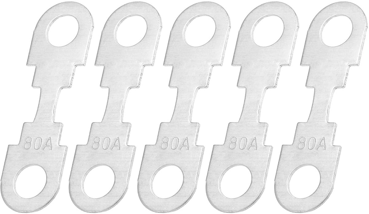 5 Stuks 80A 12V Hoge Stroom Strip Zekeringen voor Auto Audio Zekeringen Houder