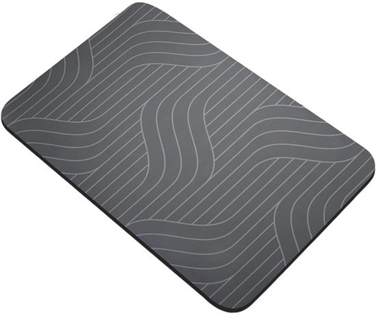 Badkamermat - Antislipmat - Houdt de badkamer droog - Sneldrogend materiaal - 40 x 60 cm - Grijs