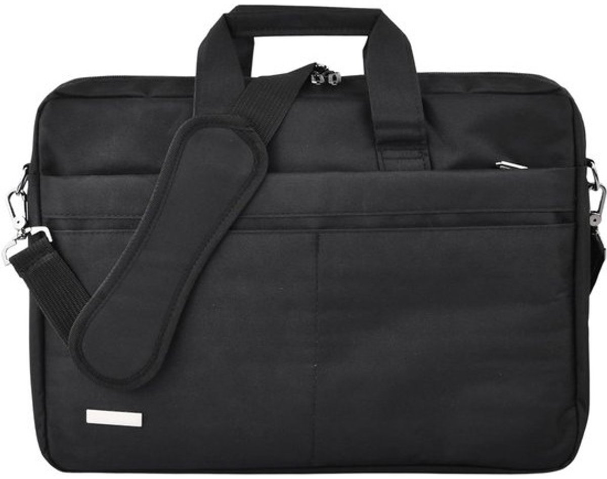 Waterdichte 15.6-16.1 Inch Laptop Bag met Schouderband en Handvat, Schokbestendige Notebook Tas in Zwart, Ideaal voor Werk en Reizen