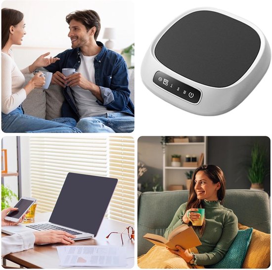Koffiemokverwarmer,Koffiemokverwarmer Auto uitgeschakelde Verwarmingsplaat - Theewarmer voor koffiekopje, drankjes, melk, thee, , , bedrijf, thuis, kantoor, burea - wit — afbeelding 5