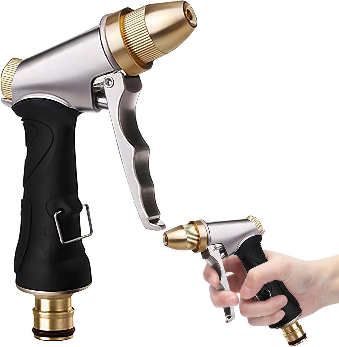 Metalen handdouche, reinigingsspuit, hogedrukpistool, tuinsproeier, tuinslang, douche, verstelbare waterstroom voor tuinirrigatie, autowassen en stoep reiniging