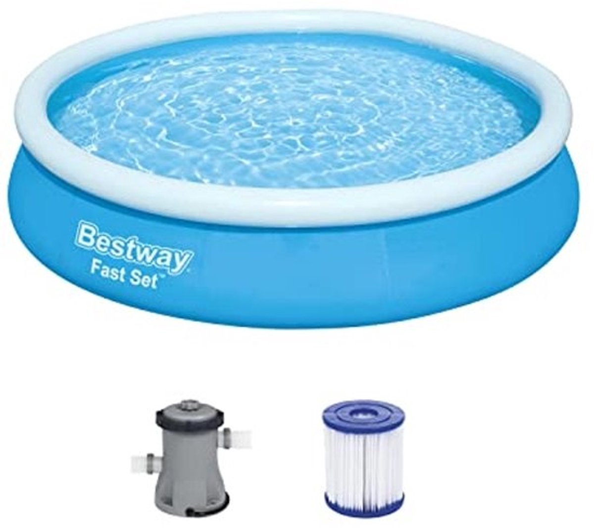 Opblaasbaar rond zwembad, 3,66 m x 76 cm, eenvoudig op te zetten