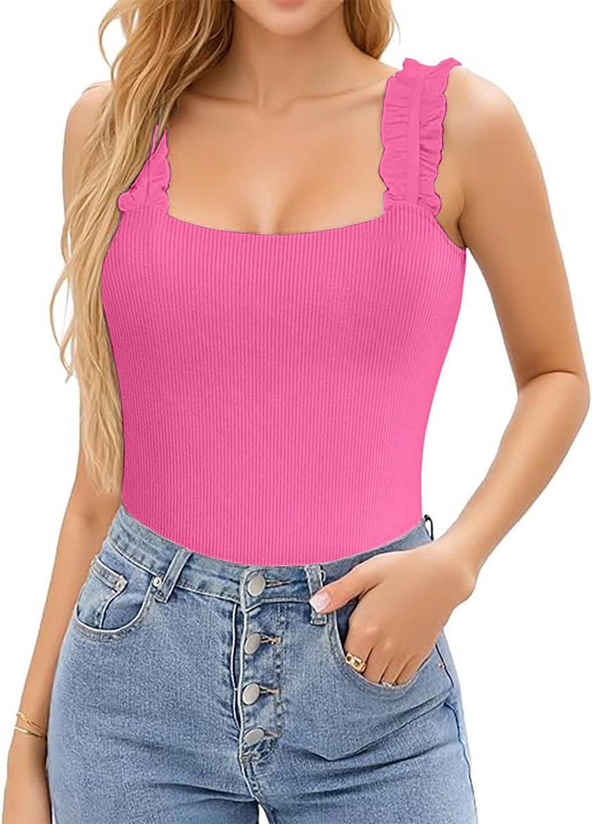Dames Camisole Top Y2K Sexy Slim Out Top Mouwloos Schattige Dames Geribbelde Top