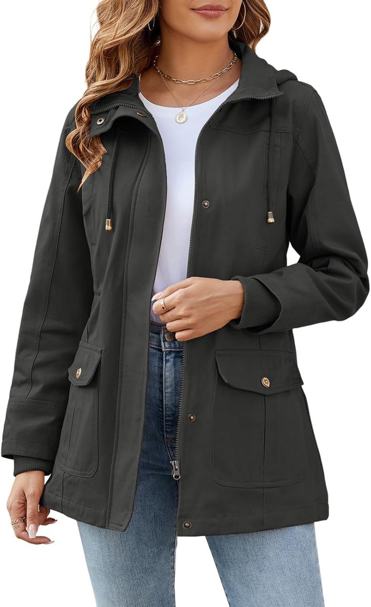 Lentejas voor dames, parka, katoen, militair, licht, utility jack met capuchon, casual, met ritssluiting, winddicht, afneembaar, jas, outdoorjas