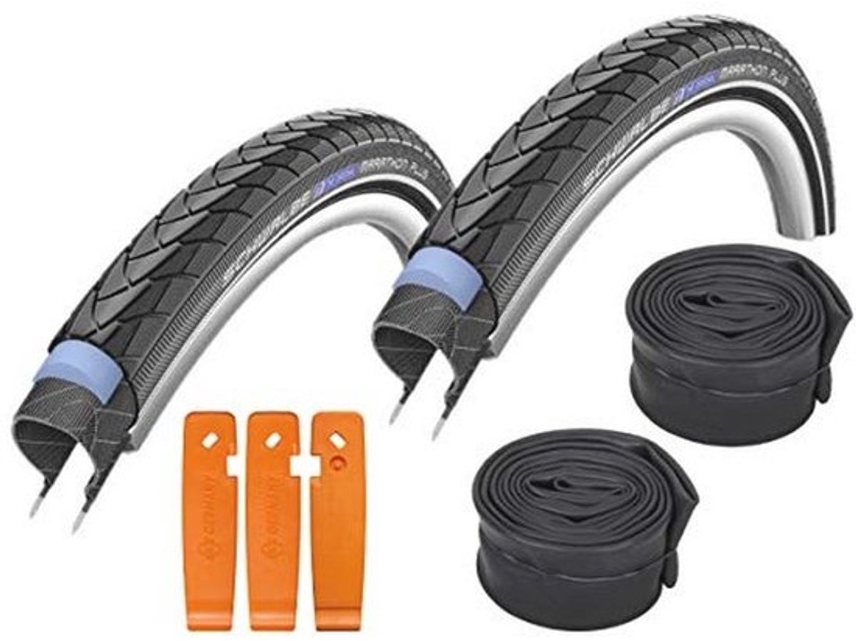 Fietsbanden Set 40-622 voor Trekking- en Crossfietsen met Binnenbanden en Bandenlichter