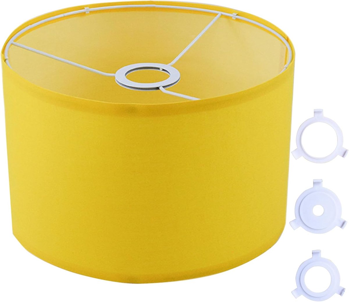 Lampenkap, goudgeel lampenkap voor tafellamp, wandlamp, nachtkastjelamp en staande lamp, natuurlijk linnen hardcover handgemaakt, lampenkappen met converter voor E27, E26, E14, 11mm