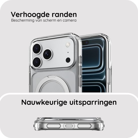 Transparant hoesje met verhoogde randen en nauwkeurige uitsparingen.
