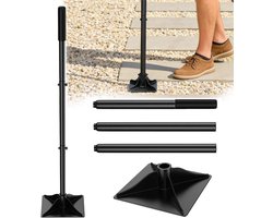 Robuuste Tamper van Staal, 200 mm x 200 mm, Afneembaar Handvat 1220 mm voor Nivellering en Vloermontage, Ideaal voor Straatreparatie en Bouwprojecten