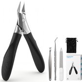 Nuvance Nagelknipper - 4 in 1 Pedicureset - Pedicure en Manicure Set - Nagelset - Nageltang - Nagelverzorging - Incl Opbergzakje