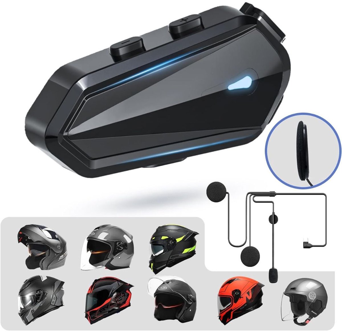 Zolvano® Motorhelm Headset - Intercom - Bluetooth -Zwart