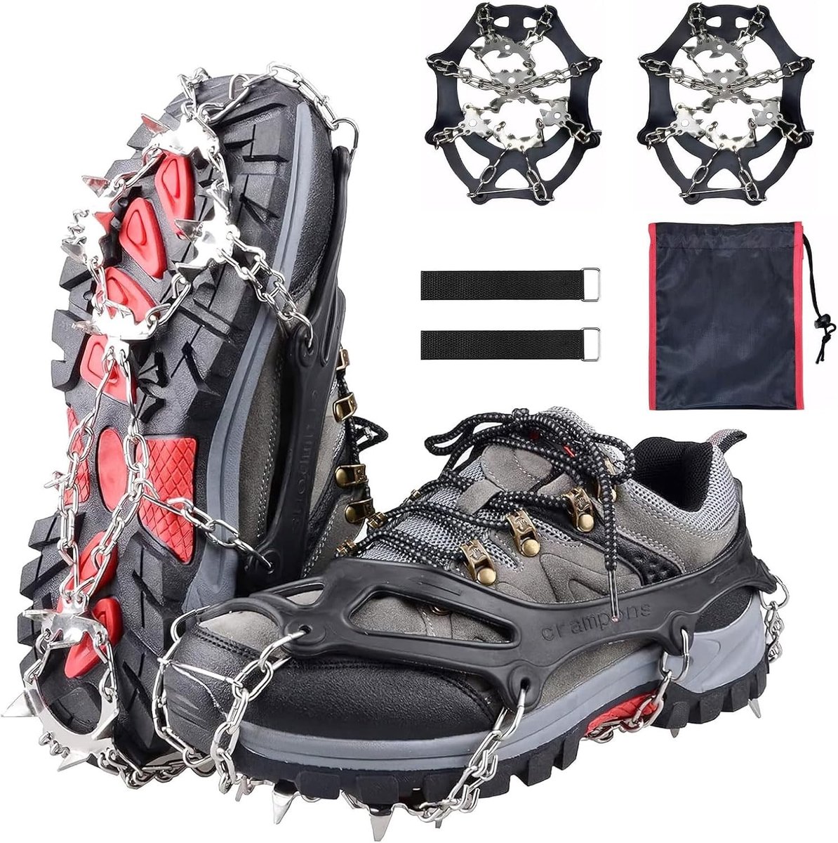 Premium Anti-slip Spikes voor Winter Schoenen - Ideaal voor IJs, Sneeuw en Gladheid, Geschikt voor Mannen en Vrouwen