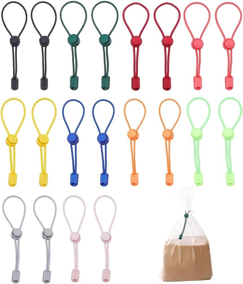20 Stuks Verstelbare Elastische Tas Ties in 10 Kleuren voor Klei en Aardewerk - Ideaal voor Opslag, Organisatie en Sculpting Accessoires