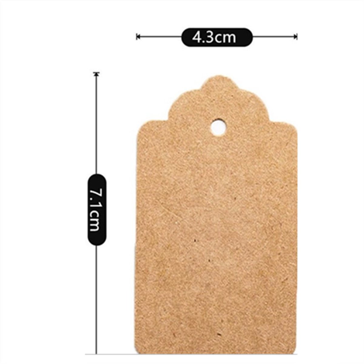 100 cadeaulabels, blanco kraftpapier, bladwijzers-Kraftpapier kleur-7.1*4.3cm