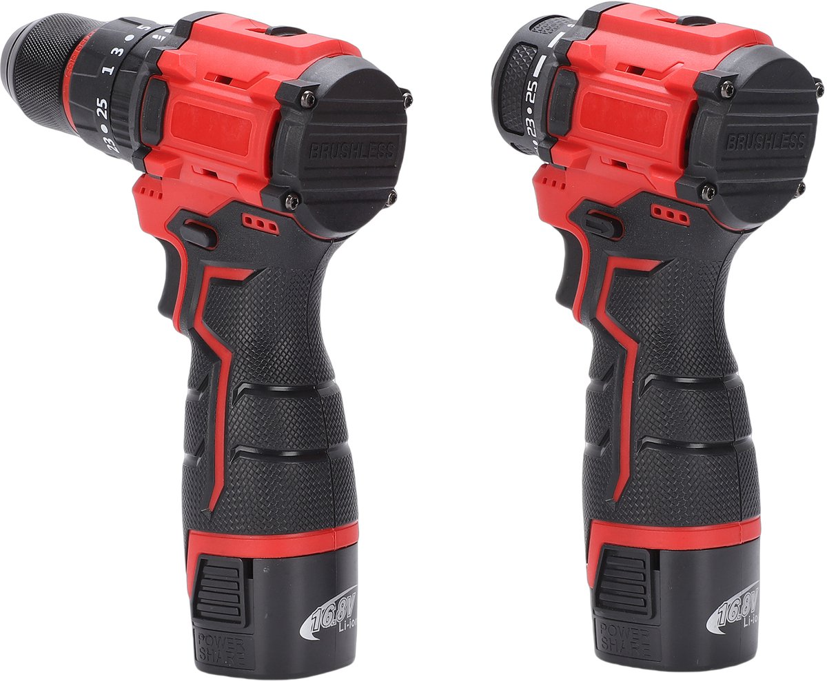 Accuboormachine en Slagschroevendraaier Set – 16,8V – Borstelloos – 3x Accu – Voor Klussen