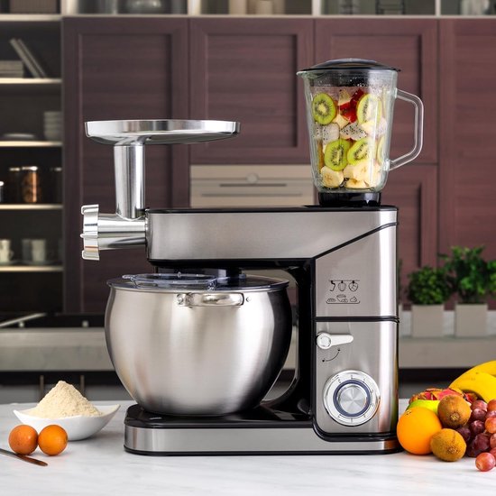 Keukenmachine - Mixer Deegklopper - Allerlei Bereidingen - Krachtige Planetaire Beweging - 12 Liter Kom - Zilver — afbeelding 3