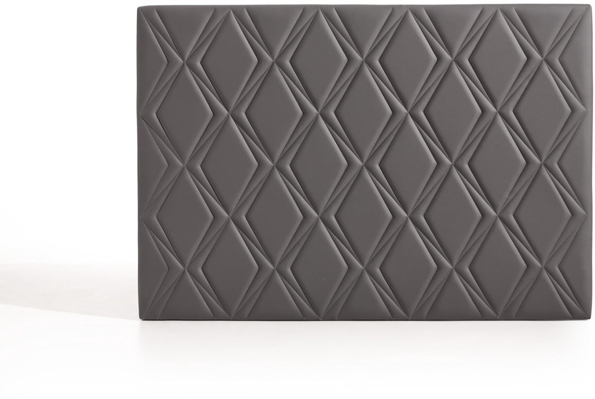 Hoofdbord Rubí voor 150 cm bed van grijs kunstleer 154x115x8. Matris