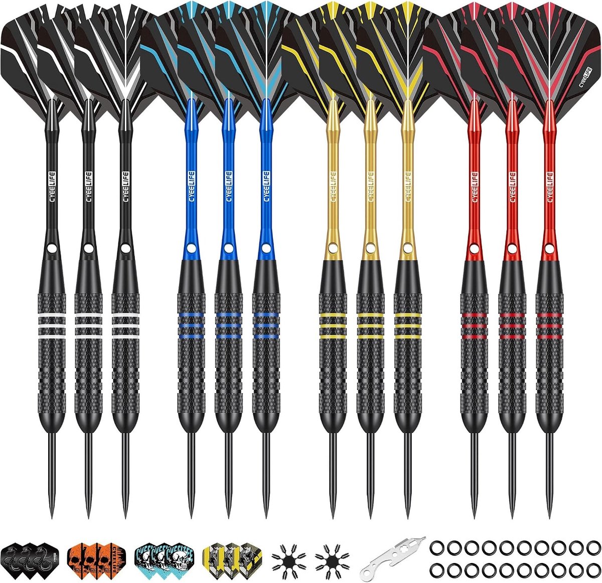 Soft tip darts - Metallic - 2BA - Metalen Punt en Aluminium Schacht - Professionele Dartset voor Thuis en Club