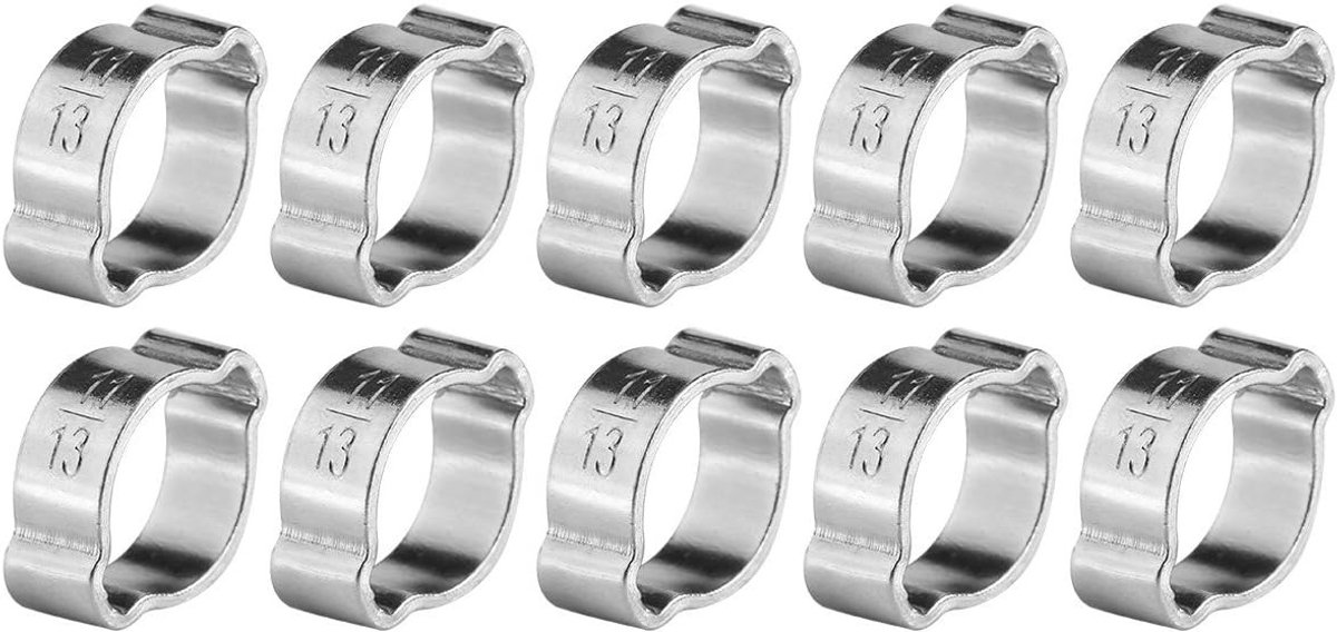 Roestvrijstalen slangklemmen voor brandstof- en gasleidingen - Set van 10 stuks (5-23mm, 11-13mm)