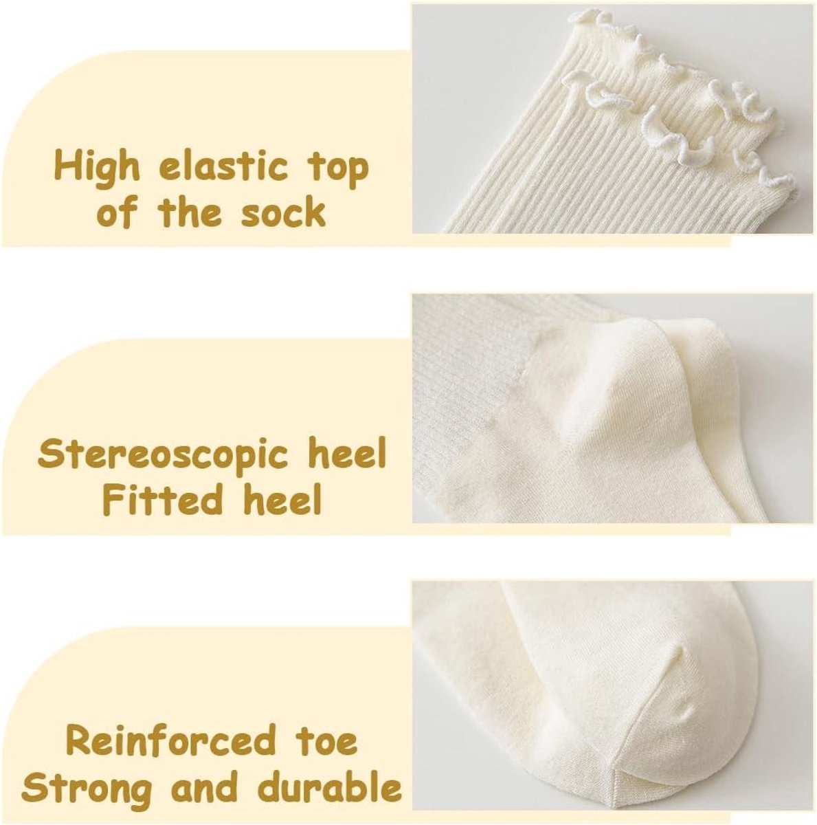 Lichte en Comfortabele Witte Kousen met Rimpelrand voor Dames - Ideaal voor Ankle Socks en Dagelijks Gebruik