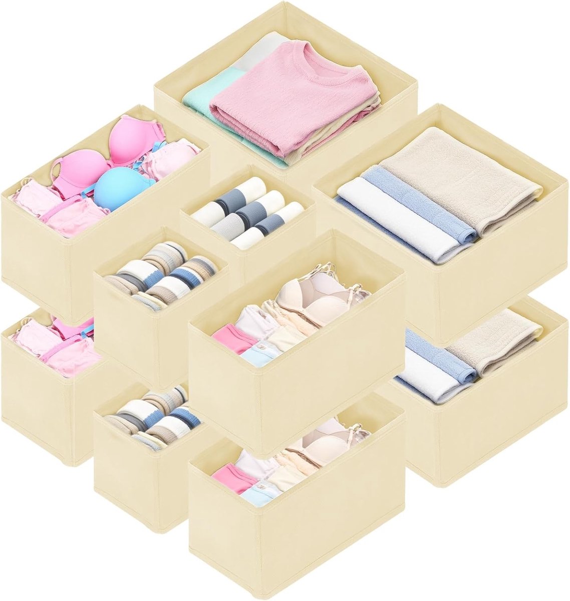 Set van 12 Lade-organizers voor Ondergoed en Kleding, Ideaal voor Opbergruimte en Orde