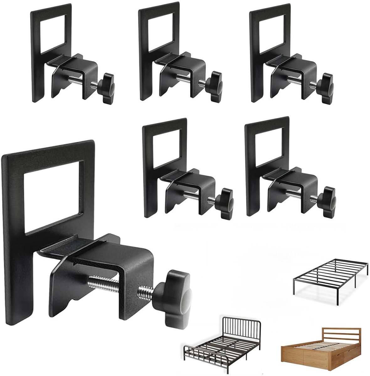 Set Van 6 Matrasstoppers Om Van Het Matras Te Glijden, Matrashouder, Voor Metalen Bedframe, Voorkom Dat De Matras Verschuift.