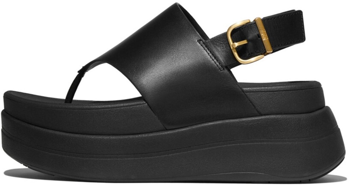 FitFlop Dames sandalen F-Mode Stack Leather Back-Strap Toe-Post Sandals E2G