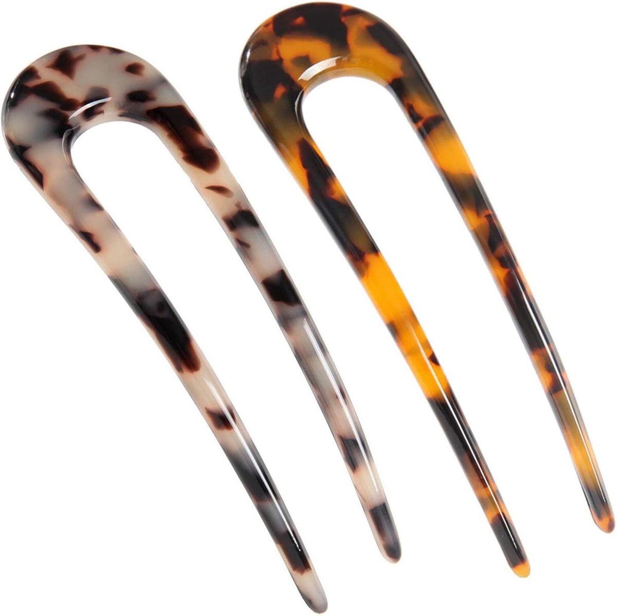 Set van 2 Franse Haarklemmen voor Updo's - U-vormige Haarpinnen voor Chignon en Twist Hairstyling