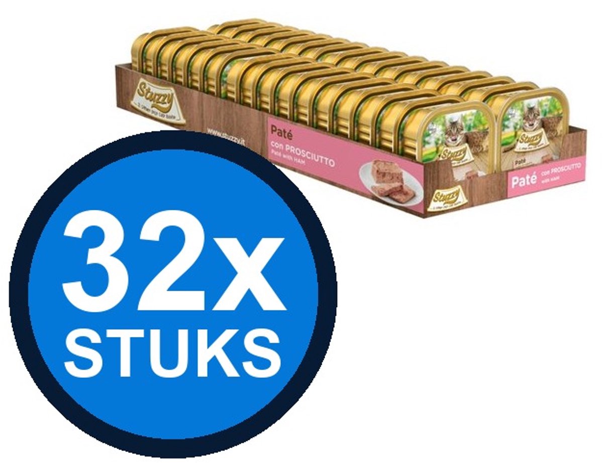 32x Stuzzy - Kat Paté Ham - Kattenvoer Natvoer - 100g