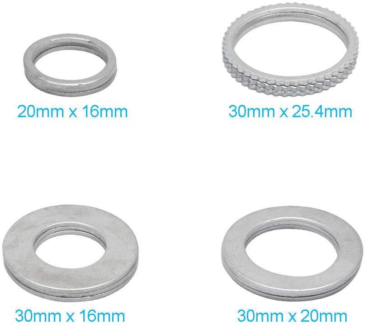 Verkleinring voor Cirkelzaagbladen, 30mm x 16mm, Set van 3, Zaagblad Accessoires, Zaagonderdelen, Verkleinringen voor Precisiezaagwerk